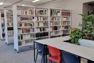 Ici la bibliothèque du Lycée-collège des Creusets à Sion : le Collège Ella Maillart, lui, n'en prévoit pas